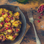 Roasted Brussels Sprouts with Walnuts, and Cranberries